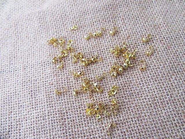 12Packs X 100Pcs Golden Charlotte End Crimps Bead Tips 4mm Clams 12Packs X 100Pcs Golden Charlotte End Crimps Bead Tips 4mm Clams