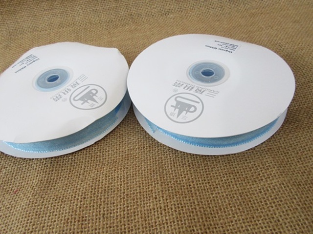5Rolls X 50Yards Sky Blue Organza Ribbon 18mm