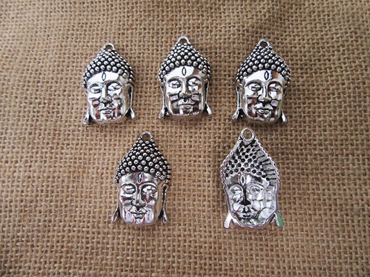12Pcs Alloy 3D Large Vivid Buddhas Beads Charms Pendants - Click Image to Close