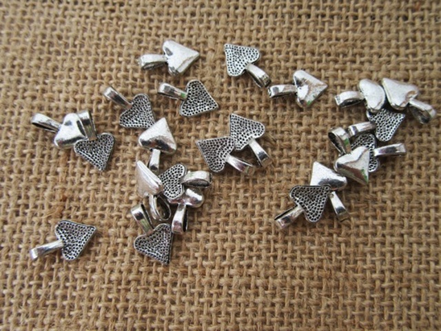200Pcs New Snap Bail Pendant Heart Bail 15x10mm