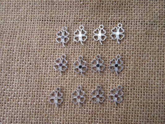 200Pcs Alloy Flat Leaf Beads Charms Pendants Wholesale - Click Image to Close