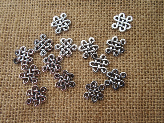 200Pcs Alloy Chinese Knot Beads Charms Pendants Wholesale - Click Image to Close