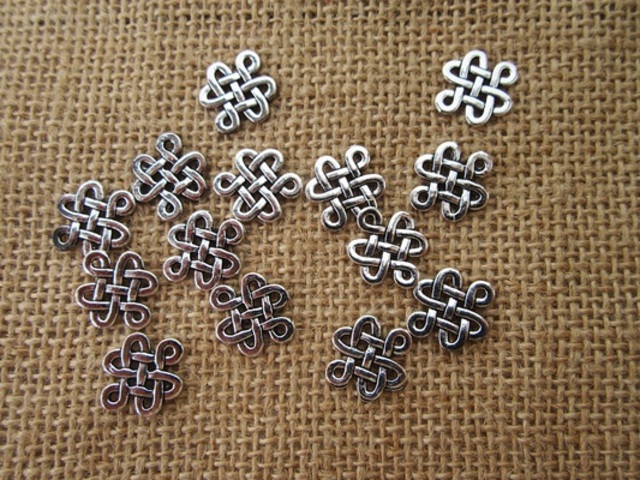 200Pcs Alloy Chinese Knot Beads Charms Pendants Wholesale