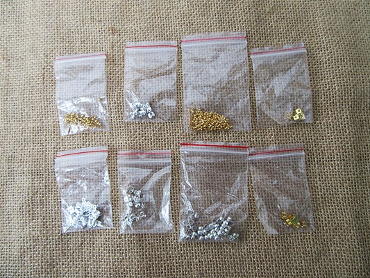 50Packets Crimp Beads Earring Back Stopper Connectors Etc Jewell - Click Image to Close