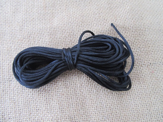 1Pc x 10M Black Beading Silky Cord Jewlery Rope 2mm - Click Image to Close