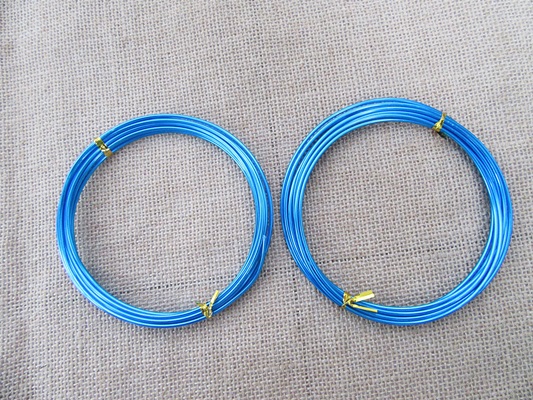 10Rolls X 3Meters Aluminium Craft Wire 2mm Thick - Royal Blue - Click Image to Close