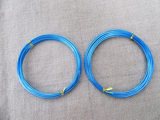 10Rolls X 3Meters Aluminium Craft Wire 2mm Thick - Royal Blue