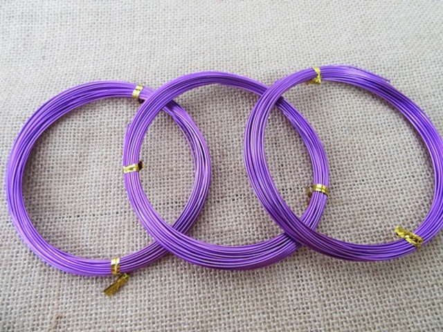 10Rolls X 10Meter Aluminium Craft Wire Jewelry Making 1mm - Purp - Click Image to Close