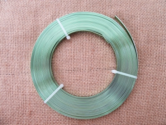 1Roll X 11M Flat Aluminium Craft Wire Jewelry Making 5mm - Green - Click Image to Close