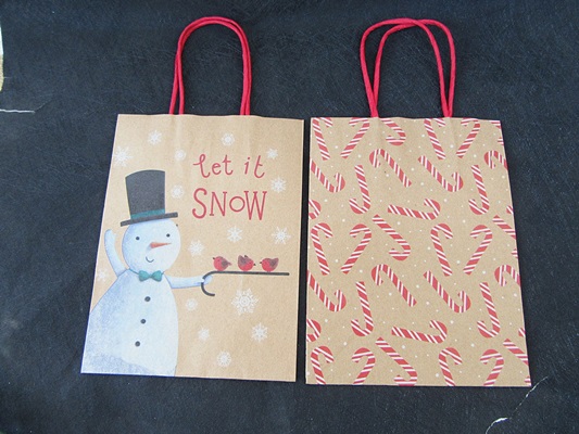 3Sheet x 6Pcs Merry Christmas Xmas Gift Kraft Paper Bag 21.5x16. - Click Image to Close
