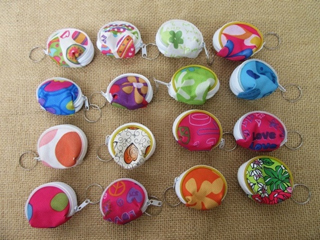 24Pcs Useful Coin Purses with keychain Mixed Color - Click Image to Close