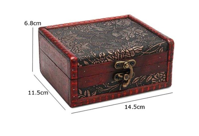 1Pc Medium Size Wooden Jewelry Box Gift Box Chest Box 14.5x11.5x - Click Image to Close