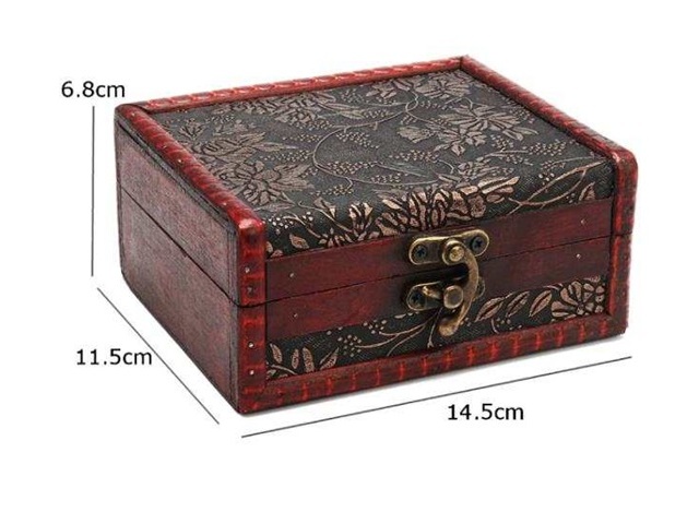1Pc Medium Size Wooden Jewelry Box Gift Box Chest Box 14.5x11.5x