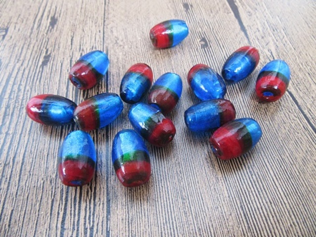 50Pcs Craft Jewelry Handmade Oval Glass Beads - Click Image to Close