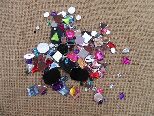 6Sheet Assorted Faceted Acrylic Jewelry Beads Pendants Finding - Click Image to Close