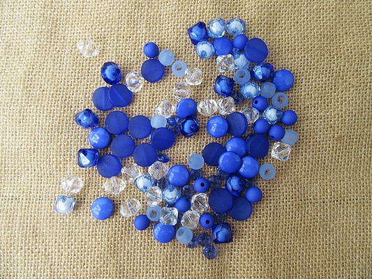 4Packets x 90g Royal Blue Craft Loose Beads for Kids Retail Pack - Click Image to Close