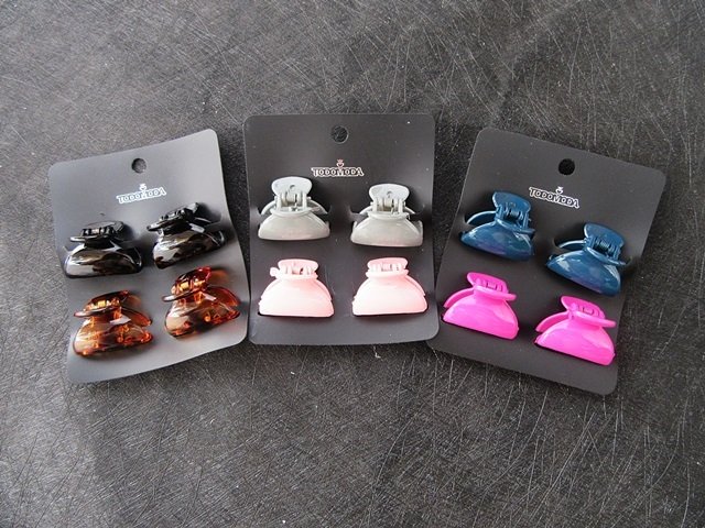 3Sheet x 4Pcs New Plain Claw Hair Clips Hair Clamp Mixed