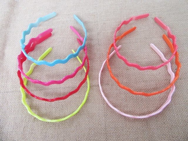 20Pcs DIY Waved Headbands Hair Clips Hair Hoop 10MM Mixed