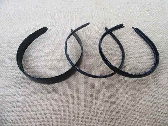 1Pack x 4Pcs DIY Shiny Black Headbands Hair Clips Hair Hoop - Click Image to Close
