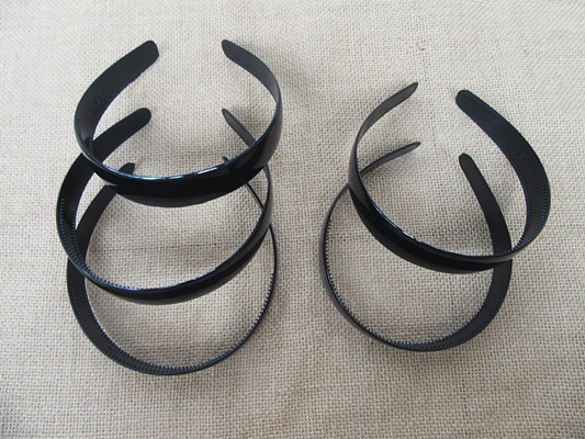 20Pcs DIY Shiny Black Headbands Hair Clips Hair Hoop with Teeth - Click Image to Close
