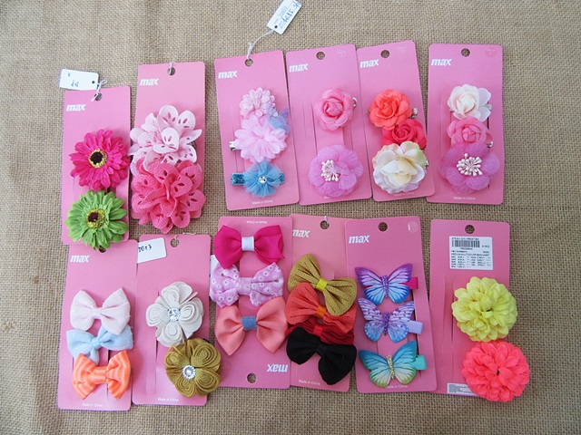 12Sheet Lovely Girls Hair Clips Hair Sleepies Mixed - Click Image to Close