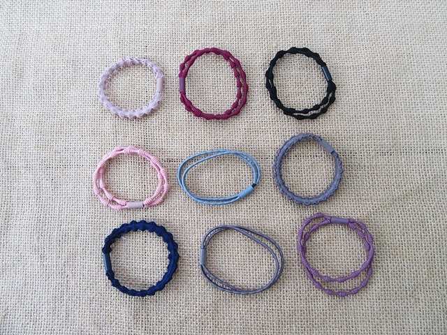 100Pcs Loose Hair Elastic Hair Band Hair Tie Mixed Color Wholesa - Click Image to Close