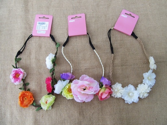 6Pcs Various Flowral Forehead Elastic Head Band Assorted 6Pcs Various Flowral Forehead Elastic Head Band Assorted