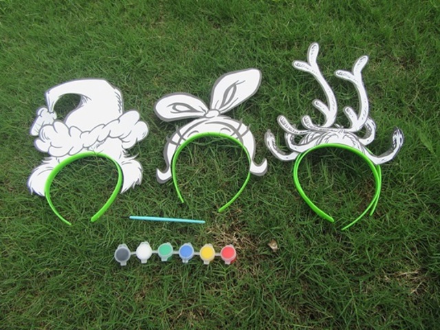12Pcs DIY Plain Paper Headband Hairband with Paint 12Pcs DIY Plain Paper Headband Hairband with Paint