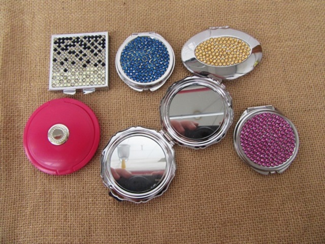 6Pcs Pocket Mirror Compact Cosmetic Make Up Mirror