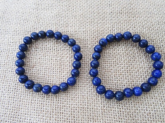 5Pcs Elastic Blue Dyed Gemstone Beaded Bracelets Assorted 5Pcs Elastic Blue Dyed Gemstone Beaded Bracelets Assorted