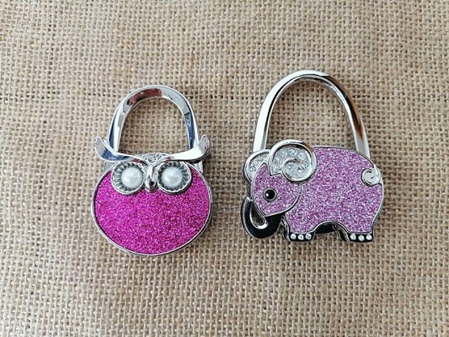 6Pcs Owl Elephant Folding Purse Hand Bag Holder Hook Hanger 6Pcs Owl Elephant Folding Purse Hand Bag Holder Hook Hanger