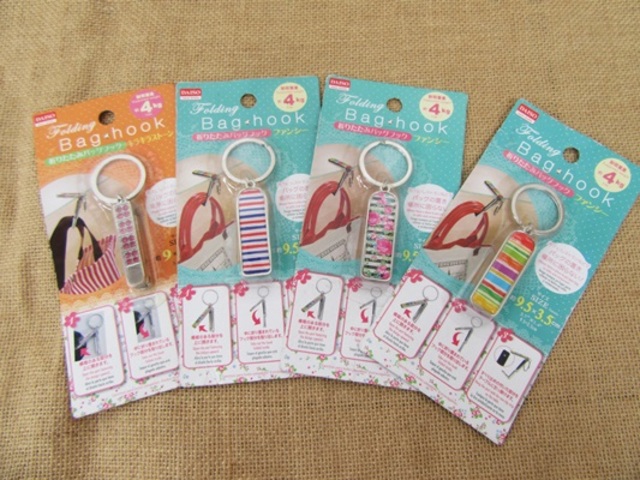 6Pcs Simple Oblong Folding Purse Hand Bag Holder Hook Hanger