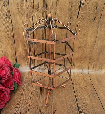 1X Copper 4-Layer 72Pairs Revolving Earring Holder Display Stand - Click Image to Close