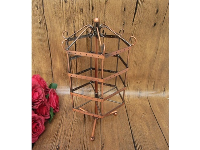 1X Copper 4-Layer 72Pairs Revolving Earring Holder Display Stand - Click Image to Close