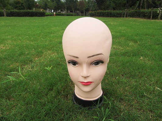 1Pc Red Eyeshadow Bald Head Torso Mannequin Hairdressing Head - Click Image to Close