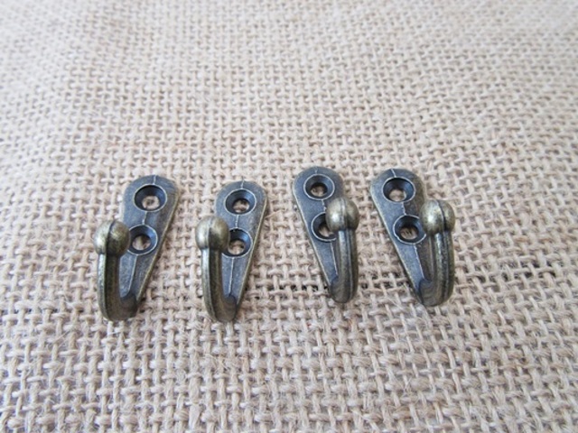 (image for) 100Pcs 3cm Antique Bronze Coat Hat Clothes Wall Hook Kitchen Han