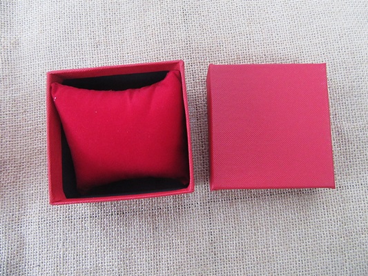 6Pcs Red Cube Watch Display Boxes Gift Boxes 8.5x8x5.5cm - Click Image to Close