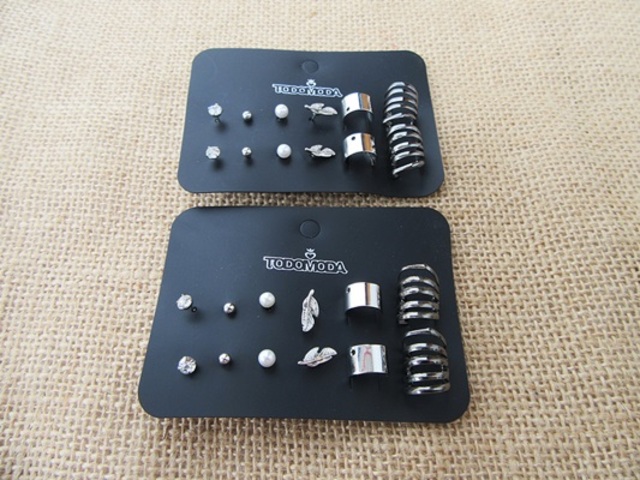 3sheet x 6pairs Day Change Earring Studs Assorted - Click Image to Close