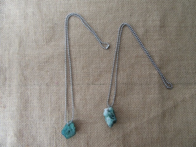 12Pcs Ball Chain Necklace with Dyed Turquoise Pendants 12Pcs Ball Chain Necklace with Dyed Turquoise Pendants