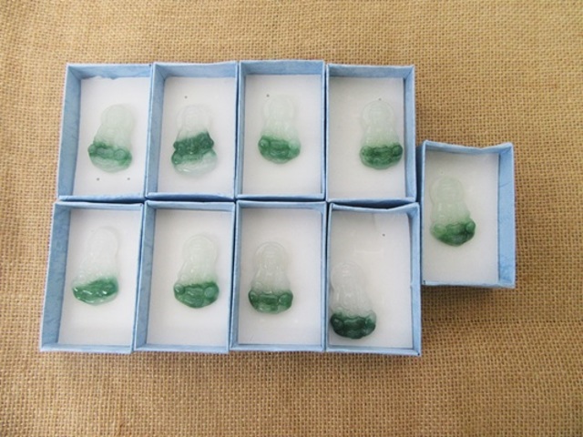12Pcs New Feng Shui Jade Pendant Kwan-yin Buddha