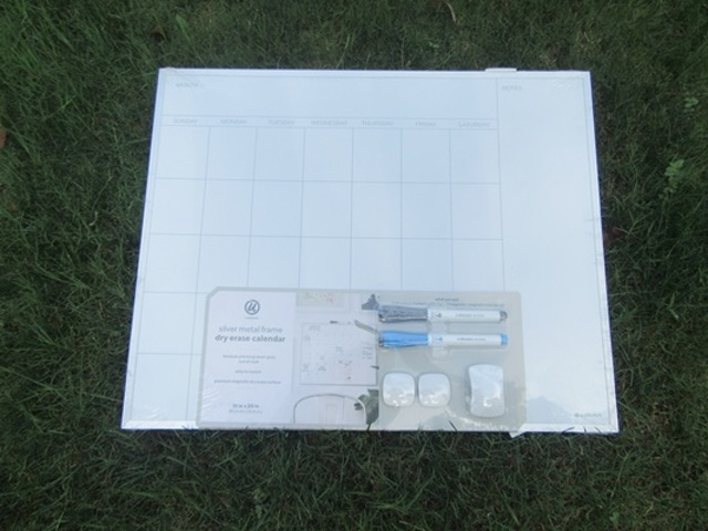 1Set Silver Metal Frame Dry Erase Calendar