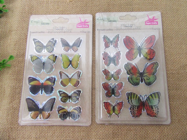 12Packs x 9Pcs 3D Butterfly Stickers Paster For Kid's Craft - Click Image to Close