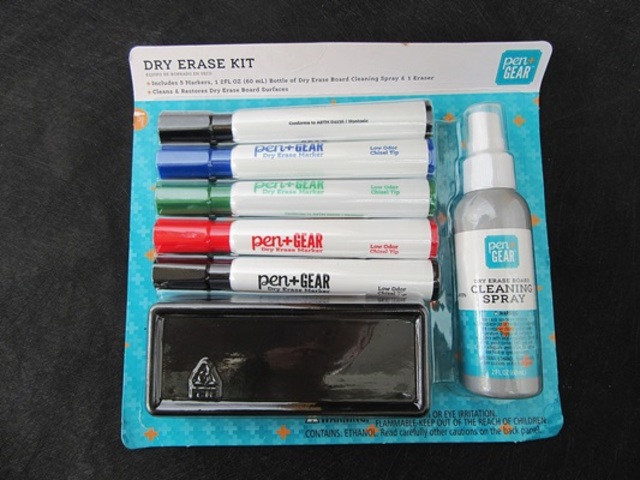 1Set Dry Erase Kit (5 Pens,1 Bottle Cleaning Spray ,1 Erase Boar 1Set Dry Erase Kit (5 Pens,1 Bottle Cleaning Spray ,1 Erase Boar