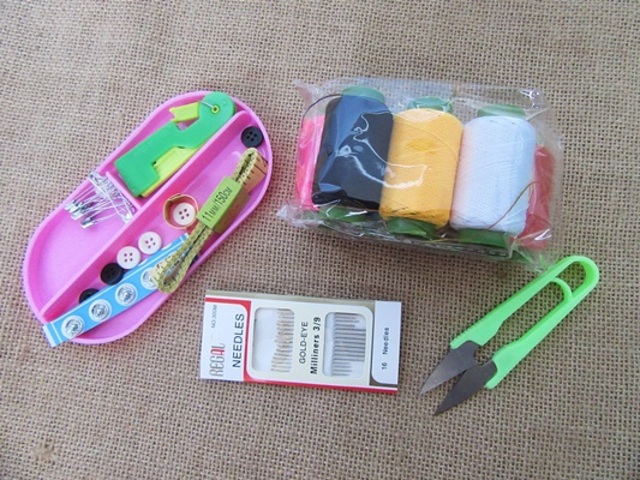 2Boxes Threader Needle Thread Tape Measure Scissor Thimble Stora 2Boxes Threader Needle Thread Tape Measure Scissor Thimble Stora