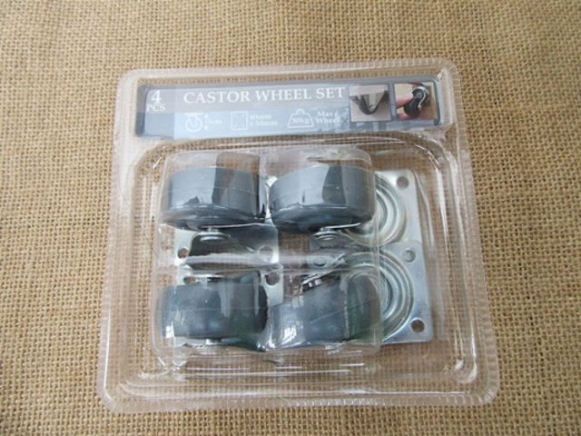 4Pcs New Swivel and Straight Castor Wheel Set - Click Image to Close