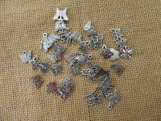 10packs x 30pcs Alloy Flower Butterfly Beads Charms Pendants Who - Click Image to Close