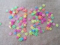 250Gram Colorful Plastic Snow Flake Loose Beads Assorted