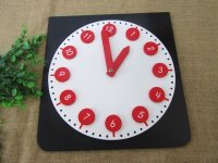 1Set Wooden Helpful Early Educational Learning Clock Time Intera