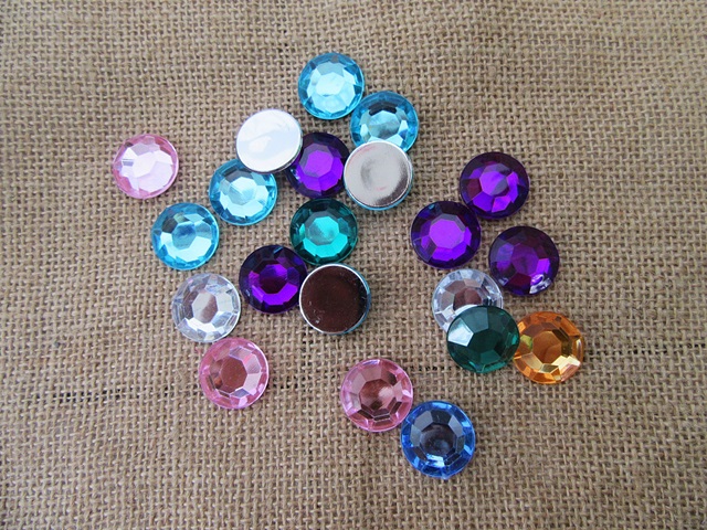 3Sheets x 20Pcs Jumbo Flatback Acrylic Gemstones Rhinestones 20m - Click Image to Close