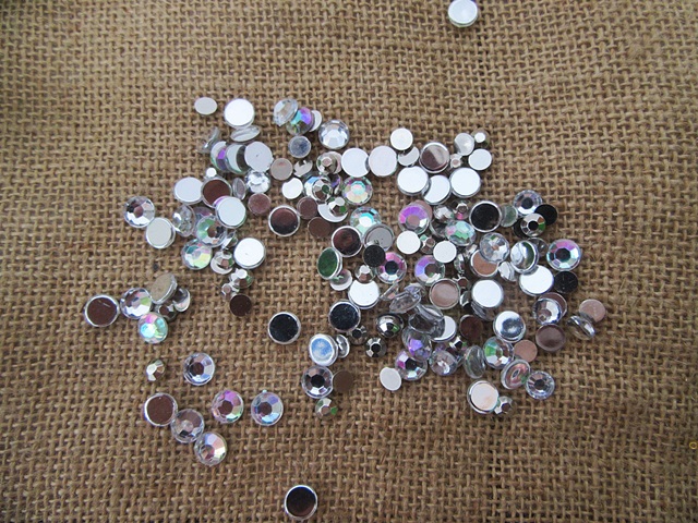 250Gram White AB Color Flatback Acrylic Gemstones Rhinestones As - Click Image to Close